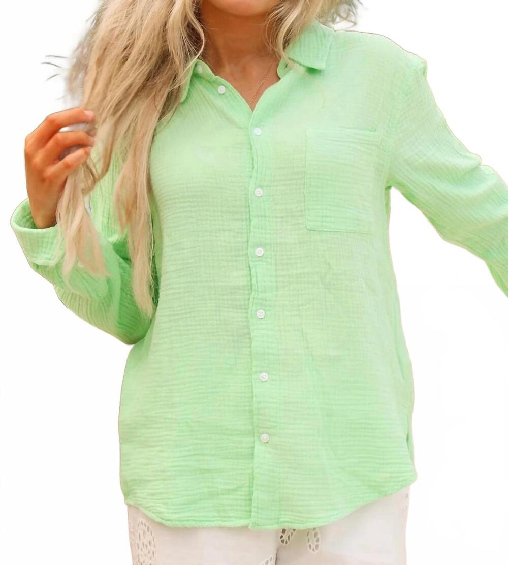 NEW DEAR JOHN DENIM gaia long sleeve button down shirt in hemlock